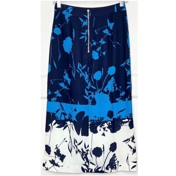 NWT‎ TED BAKER Floral Colorblock Stripe High Waist Side Slit Pencil Midi Skirt 2 - Picture 7 of 11